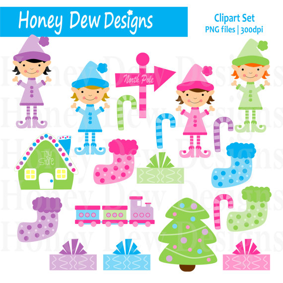 Download   Clipart Package 136   Pink Purple Blue And Green Elves
