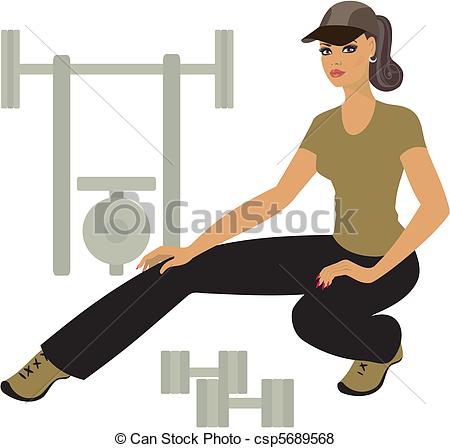 Girl Athletic Girl Stretches Muscles In The Fitness
