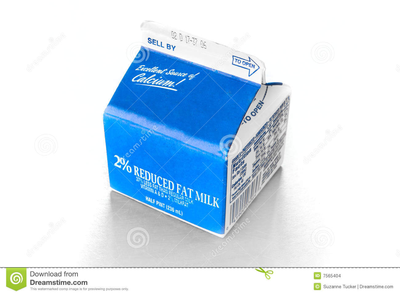 Half Pint Carton Of Milk Stock Images   Image  7565404