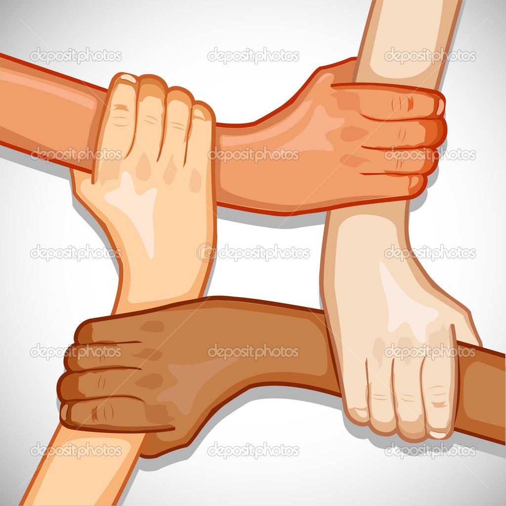 Hands For Unity   Stock Vector   Vectomart  6401481