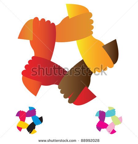 Hands Unity Which Symbolize The Unity Of The Work Or Life   Stock