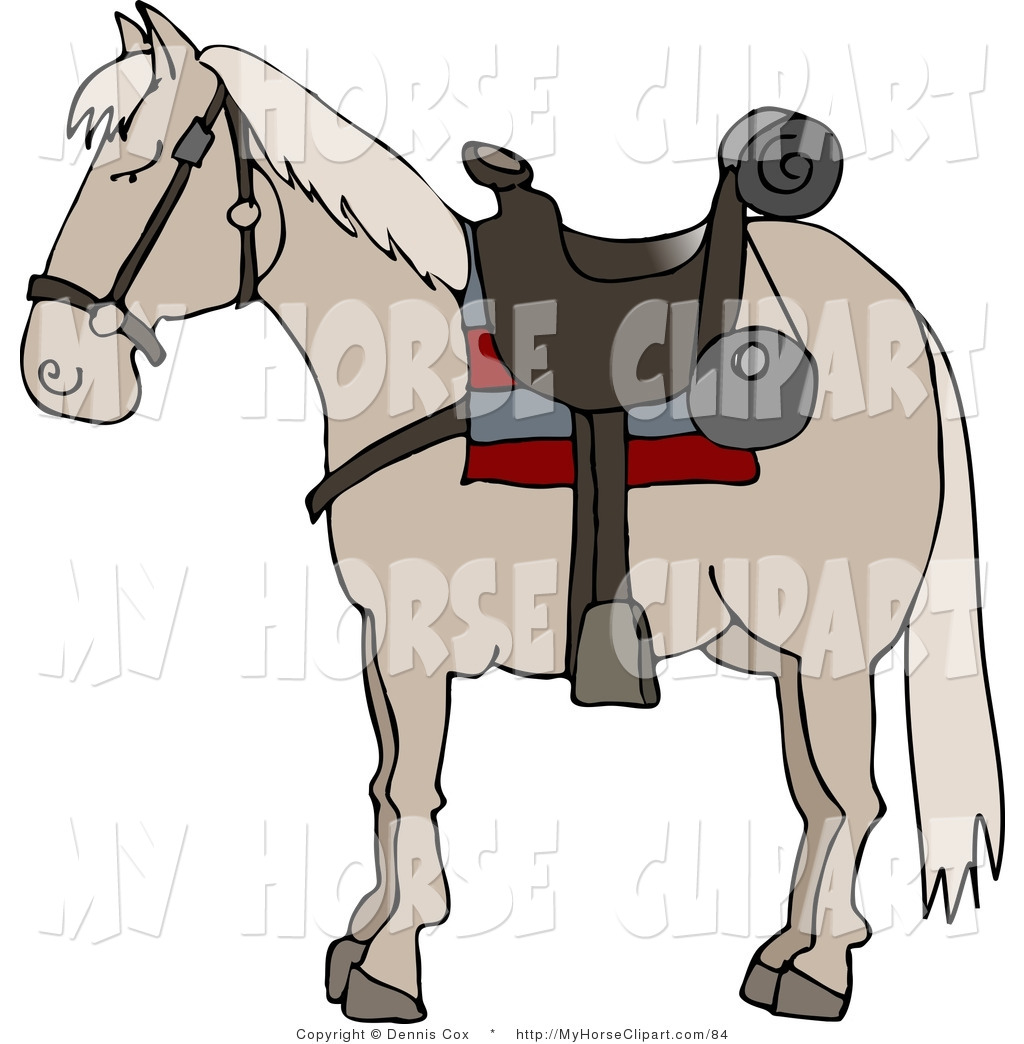 Horse Wearing Saddle And Supplies Horse Clip Art Dennis Cox