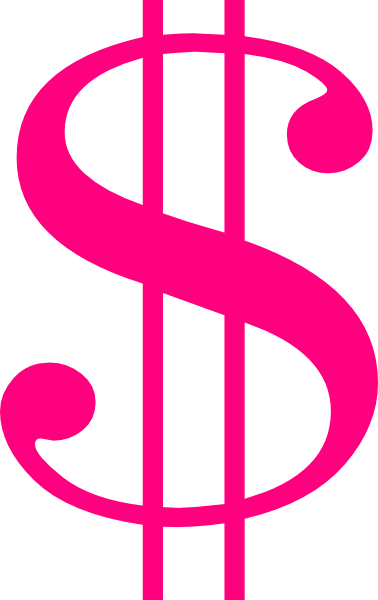 Pink Money Sign Clip Art Dollar Hipng Clipart