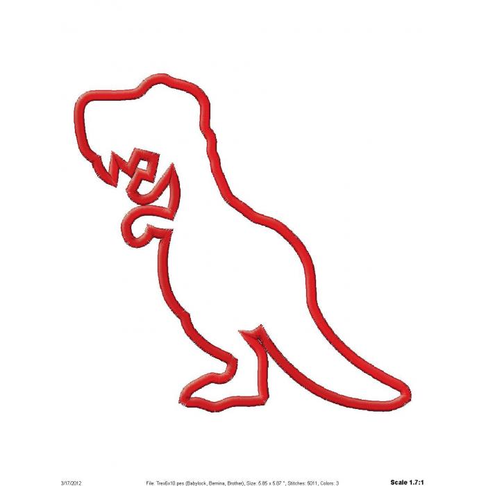 Rex Dinosaur Silhouette Applique Design