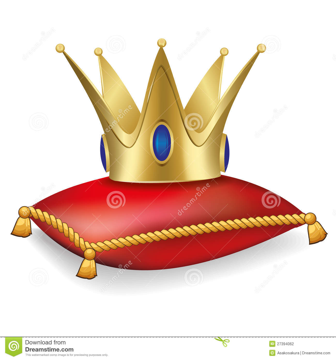 Royal Crown On The Pillow With Tassels Stock Photography   Image