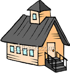 Small Church Or Schoolhouse   Royalty Free Clipart Picture