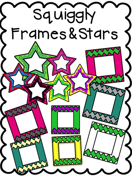 Squiggly Frames   Stars Clipart For All Your Classroom And Tpt Needs