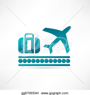Stock Illustration   Luggage Plane Icon  Clip Art Gg67093341