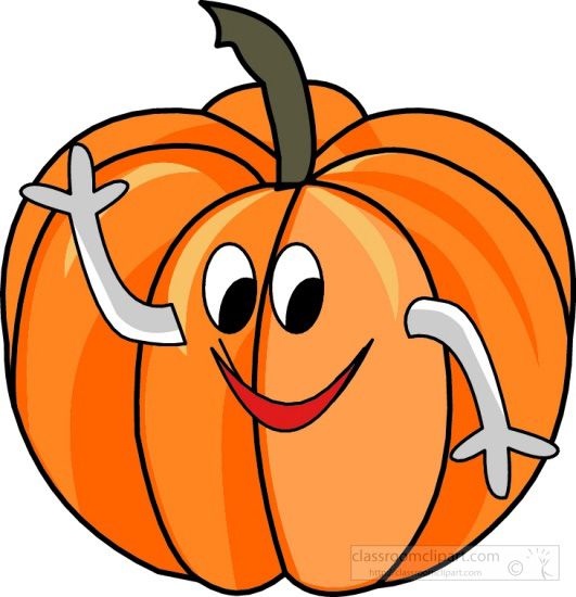 Thanksgiving Clipart   Pumpkin With Eyes Face   Classroom Clipart