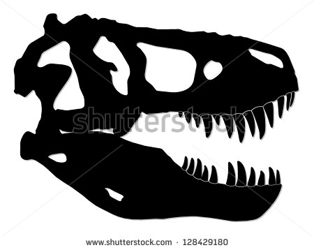 Tyrannosaur Skull  Dinosaur  Silhouette Illustration   Stock Photo