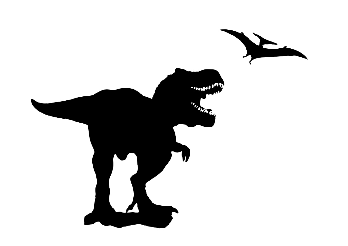 Tyrannosaurus T Rex Dinosaur  With Flying Dinosaur Wall Art Sticker