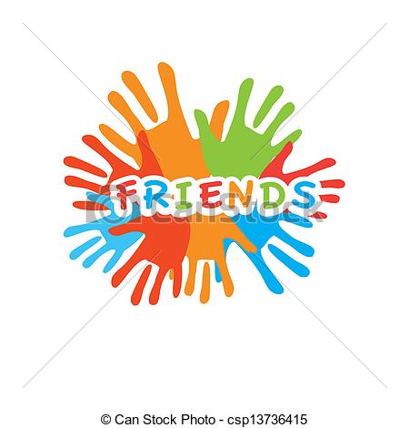 Vector Clip Art Of Friends Palm Unity   Sign Of Friends Vector Symbol