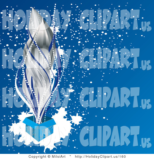 Vector Holiday Clip Art Of Silver Bursting From A Gift Box By Milsiart