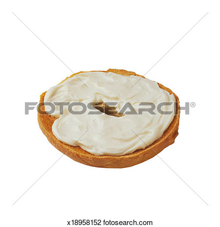 And Cream Cheese Clip Art Stock Photo   Toast Bagel With Cream Cheese