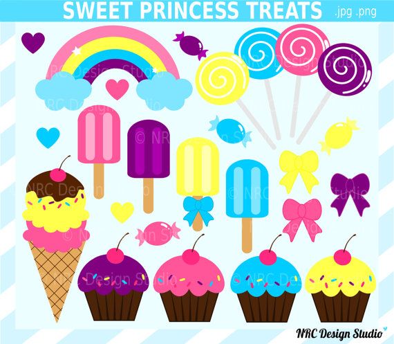 Candyland Clip Art   Sweet Princess Treats Clip Art   Digital