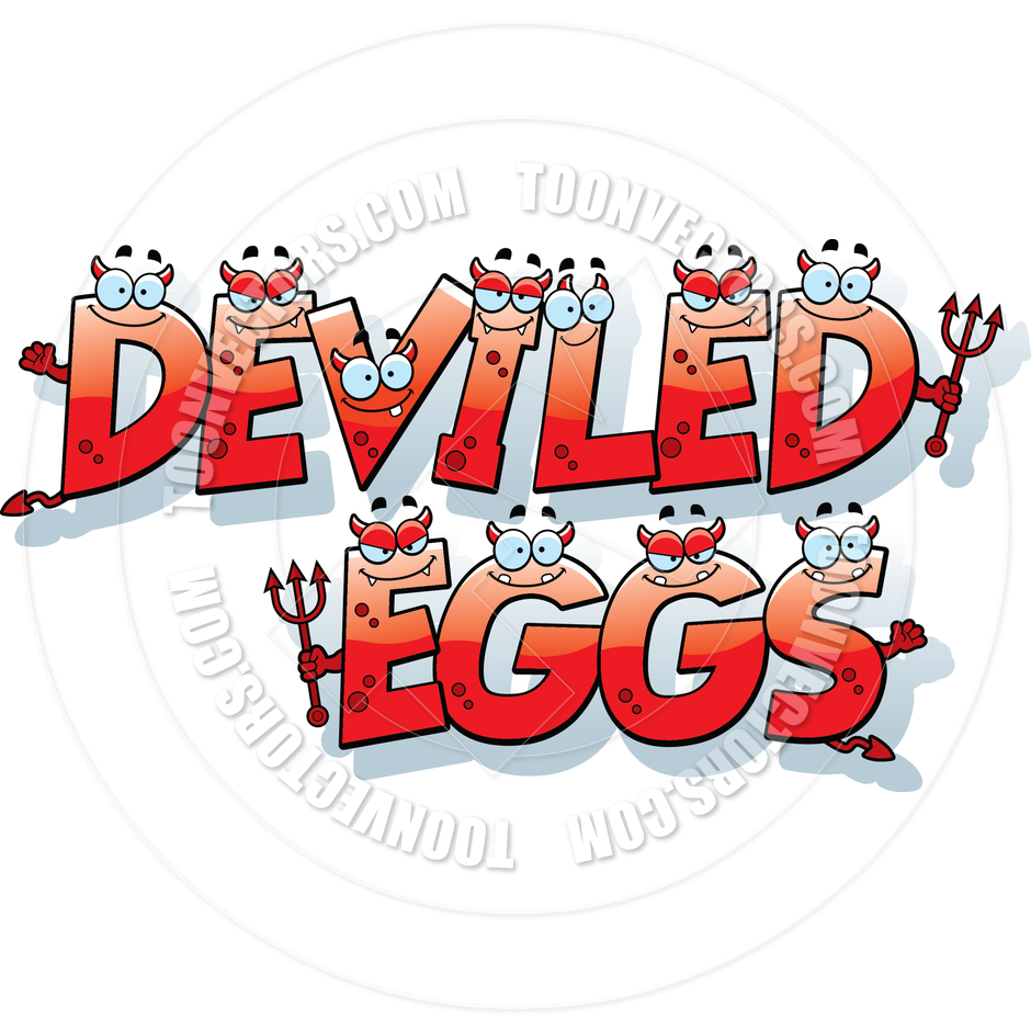 Cartoon Deviled Eggs Text By Cory Thoman   Toon Vectors Eps  4018