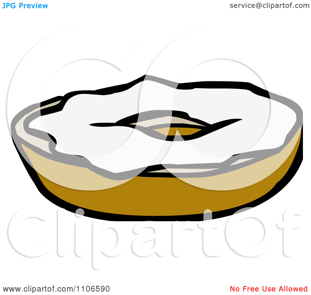 Clipart Bagel With Cream Cheese   Royalty Free Vector Illustration By