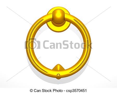 Clipart Of Golden Door Knocker   Handle Csp3570451   Search Clip Art