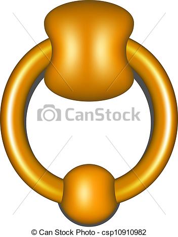 Door Knocker With Shadow On White Background Csp10910982   Search Clip