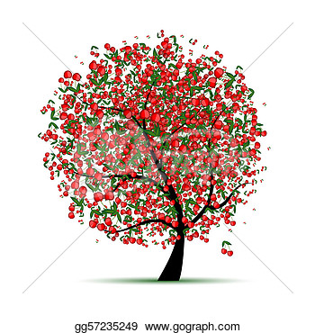 Energy Cherry Tree For Your Design   Eps Clipart Gg57235249   Gograph
