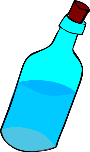 Glass Blue Bottle Full Of Water Clip Art At Clker Com   Vector Clip