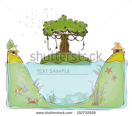 Holiday Paradise Island Happy World Collection Stock Vector