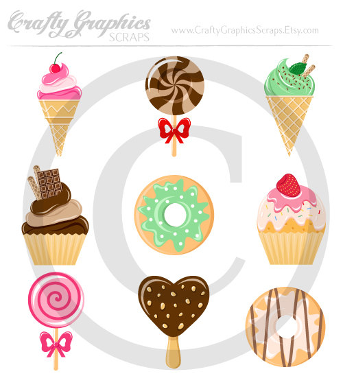 Items Similar To Sweet Treats Clip Art   Use For Personal Or