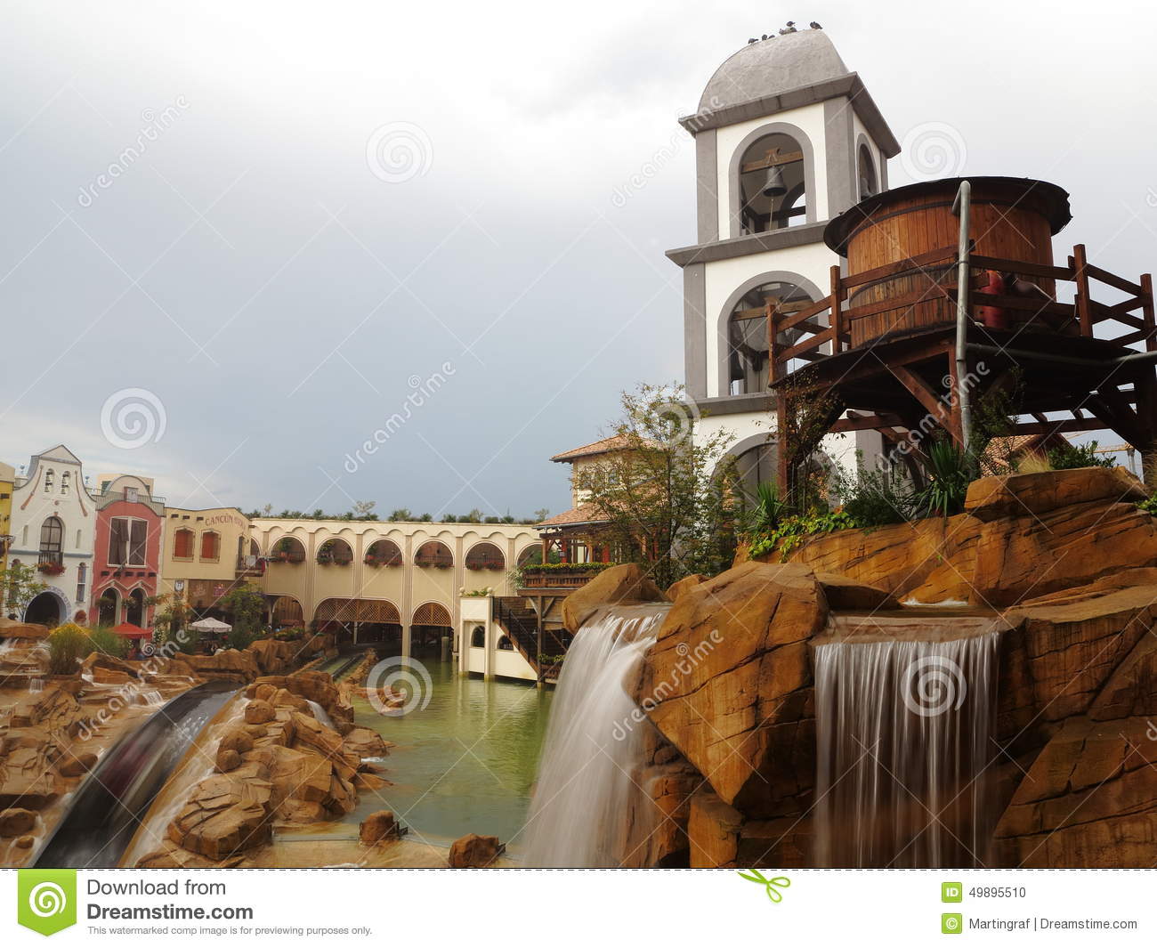 Log Flume Ride Chiapas In Mexican Themed Setting With A Water