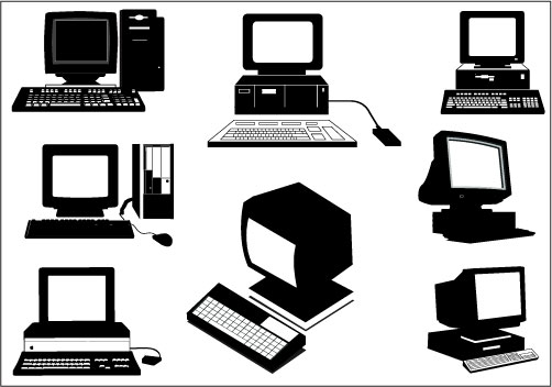 Old Computers Silhouette Clip Art Pack   Silhouette Clip Artsilhouette    