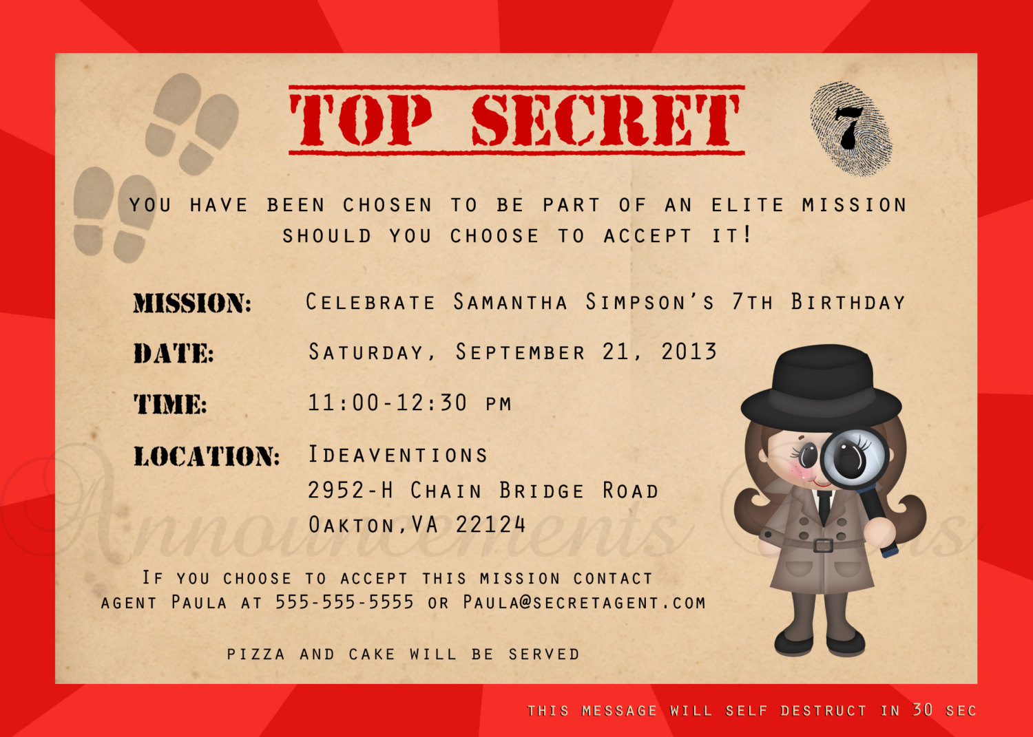 Shhh Secret Clip Art 5x7 Secret Agent Spy Detective