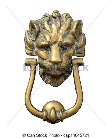Stock Photo Of Ornate Lion Door Knocker   Isolation Of A Grungy Ornate