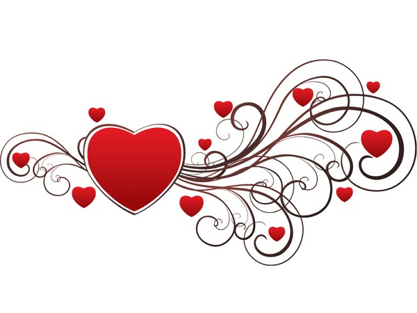 Valentine Heart Swirls   Heart Vector Graphics Art   Free Valentine    