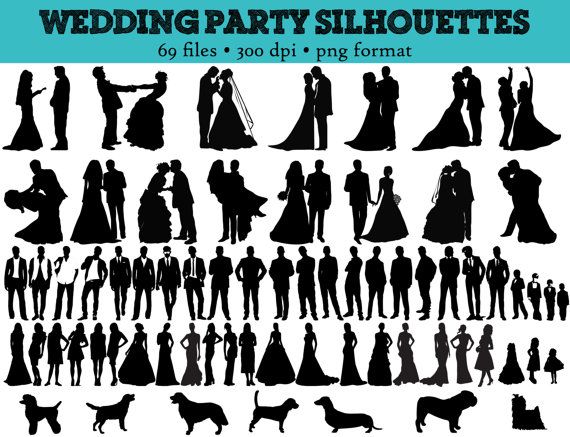 Wedding Bridal Silhouettes Party Silhouettes 69 Wedding Wedding
