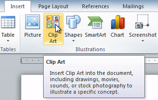Word 2010  Inserting Clip Art And Pictures