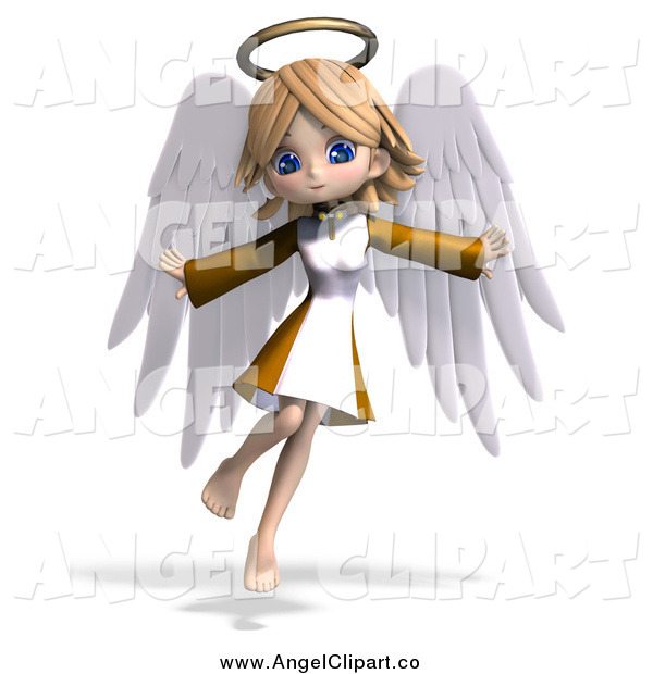 3d Blond Cute Angel Girl Flying Angel Clip Art Ralf61