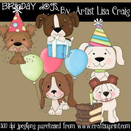 Birthday Dogs Clip Art By Lisa Craig