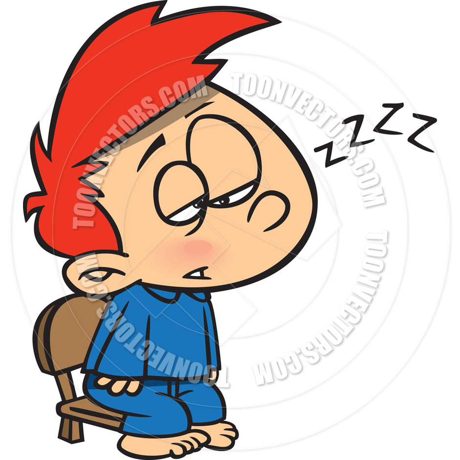 Cartoon Boy Falling Asleep By Ron Leishman   Toon Vectors Eps  12184