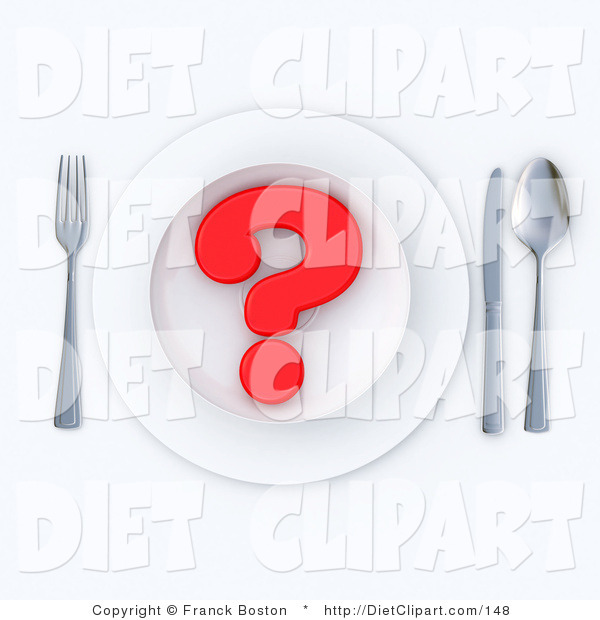 Clip Art Of A Red Question Mark On A Plate On A Table Whats For Dinner