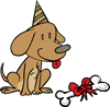 Clipart Birthday Dog Dogs Bone Bones Bow Bows Gift Gifts