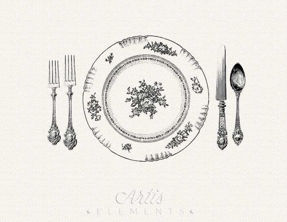 Clipart By Artiselements  Clipart Clip Art  Dinner Plate  Silverware