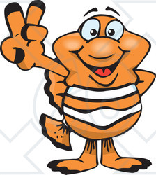 Clipart Illustration Of A Peaceful Clown Fish Smiling And Gesturing