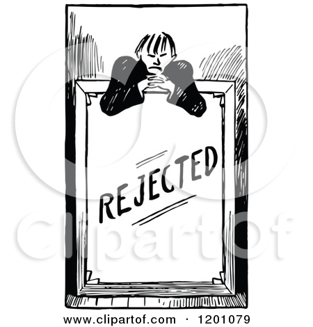 Clipart Of A Vintage Black And White Rejected Man   Royalty Free