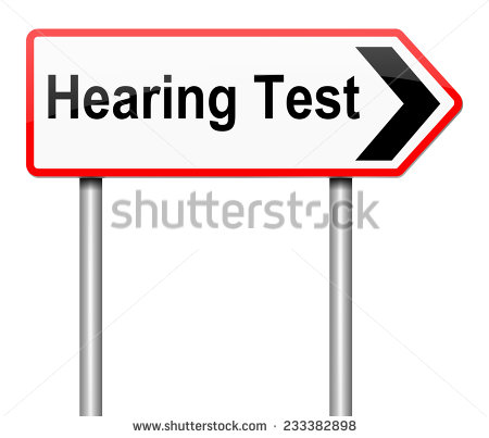 Depicting A Sign With A Hearing Test Concept    Stock Photo