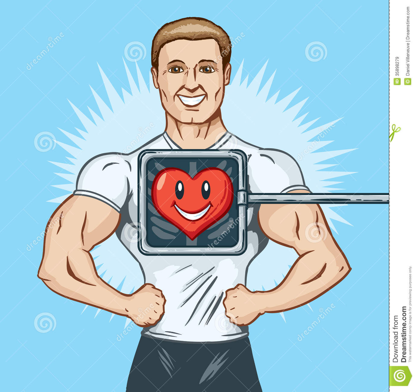 Healthy Man Showing Off His Healthy Heart
