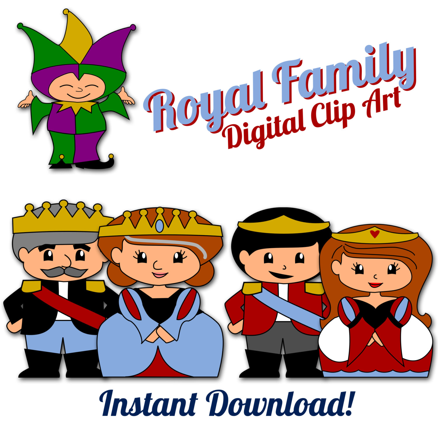 Items Similar To Royal Family Digital Clip Art Prince Digital Clip