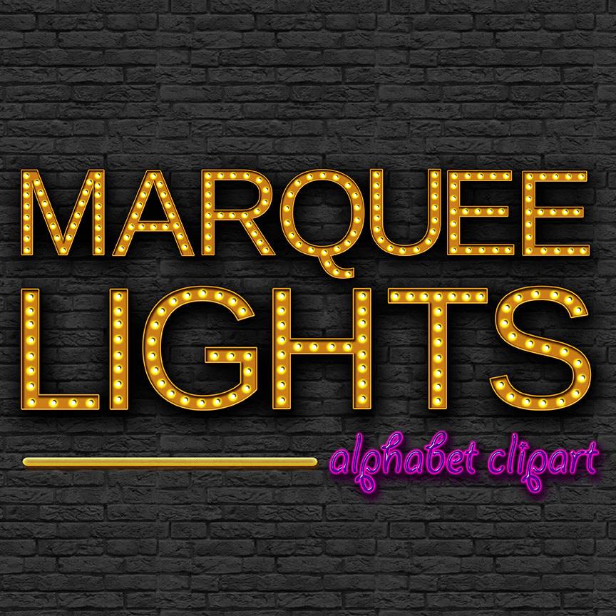 Marquee Lights Alphabet Clipart Theater Lights Alphabet Printable    