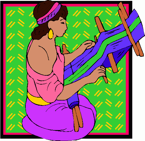 Mayan Woman Weaving 2 Clipart   Mayan Woman Weaving 2 Clip Art