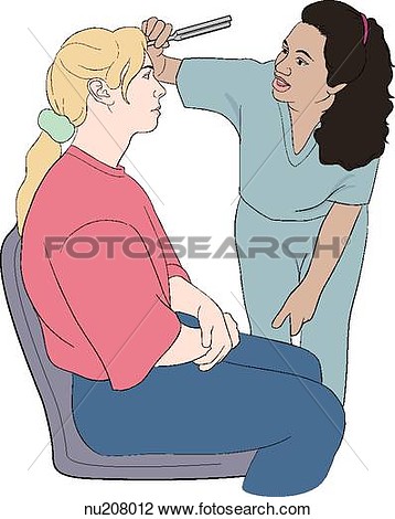Patient S Forehead To Test For Hearing Loss  Nu208012   Search Clipart