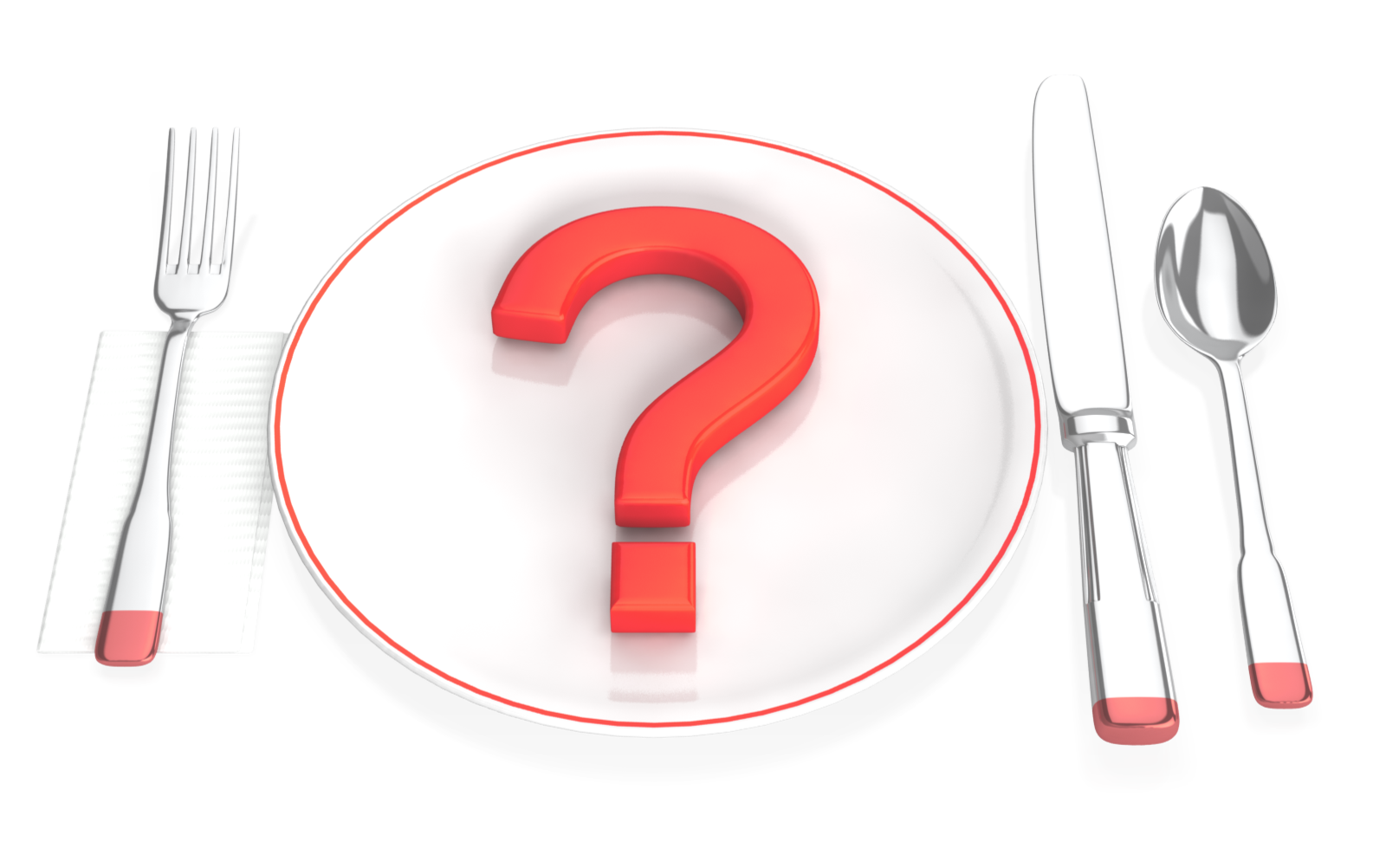Place Setting Question Mark Whats For Dinner No Shadow Png
