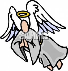 Praying Flying Angel   Royalty Free Clipart Picture